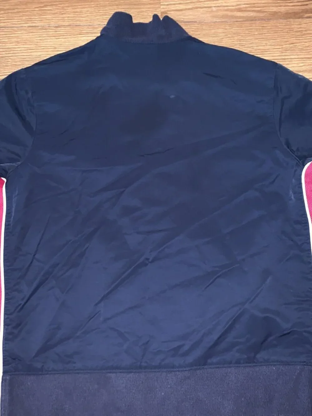 Nike Girls Youth Large 12-14 Pink Blue Cotton/Nylon Windbreaker W/ Logo VTG